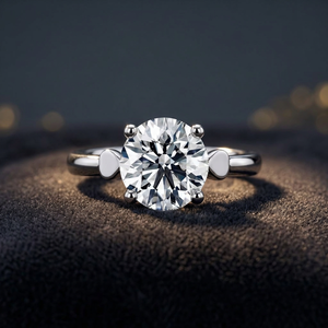 Pendientes de Oro Blanco con Halo de Diamantes Redondos para Mujer |   Elegante Joyería para Novia y Fiesta de Bodas |   Pendientes de Lujo Especiales - Product Image 3