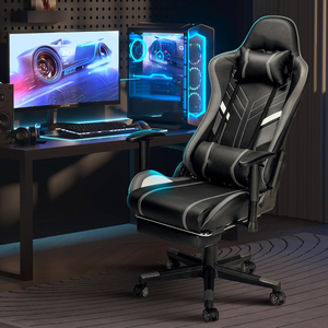 Vente en gros bon marché 180 kg capacité de charge gris PVC cuir souple jeu vidéo meilleure <span class=keywords><strong>chaise</strong></span> de jeu fonctionnelle avec massage à 7 points - Product Image 3