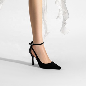 Eleganti Tacchi a Spillo <span class=keywords><strong>con</strong></span> Punta Affusolata e Cinturino alla Caviglia, Scarpe <span class=keywords><strong>con</strong></span> <span class=keywords><strong>Tacco</strong></span> Alto da Donna per l'Estate, Calzature Formali da Ufficio - Product Image 3