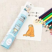 Ensemble de crayons de couleur en bois 12 pièces avec taille-crayon et baril de 36 couleurs