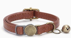 Collar para Gato con Hebilla Metálica de Estilo Retro, Grabable, Collar para Mascotas de Cuero Resistente al Desgaste - Product Image 2