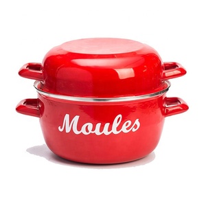 High Quality Enamel Cookware Black <strong>Mussel</strong> <strong>Pot</strong>/pan - Product Image 3