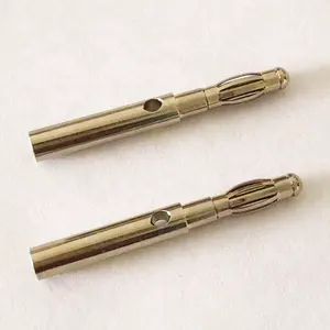 oem nickel tin plated 3.5mm 4mm high voltage Jack to banana plug retractable medical waterproof shroued connector for ecg
