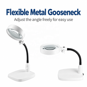 <span class=keywords><strong>Loupe</strong></span> de bureau LED à grande lentille avec bras flexible réglable et éclairage intégré pour la réparation électronique, la soudure et les travaux manuels - Product Image 4