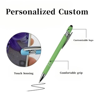 Роскошная металлическая шариковая ручка с индивидуальным логотипом, пластиковая Милая оптовая продажа, персонализированная рекламная ручка для офиса, школы, Премиум Шариковая Ручка - Product Image 3