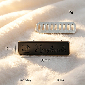 Custom Metal Emblem <b>Labels</b> Private Brand <b>Name</b> Tags Custom Own Logo Sew-on Metal Plates for Fashion Accessories - Product Image 3
