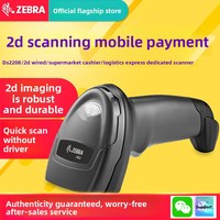 Pemindai Barcode QR Code Berkabel ZEBRA DS2208/DS2278 Kompatibel untuk Mesin Kasir Supermarket 1D 2D Laser CMOS Stok
