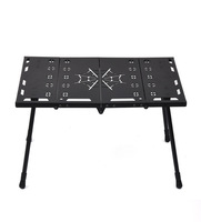 Table tactique portable, table de camping pliable multifonctionnelle en alliage d'aluminium, légère, pour barbecue en plein air