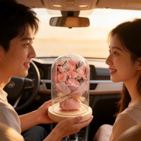 Hadiah Ulang Tahun Kreatif Sabun Mawar Dengan Kubah Kaca Transparan Hiasan Bunga Awet Hari Valentine Dekorasi Meja Mawar Kering