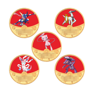 Ensemble de pièces commémoratives Pokemoned avec Greninja <span class=keywords><strong>Arceus</strong></span> Mew Sylveon Genesect pièces plaquées or pour collectionneurs cadeaux décor - Product Image 1