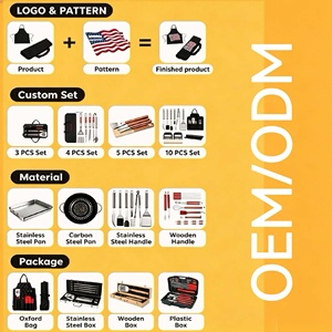 Ensemble d'outils de barbecue en acier inoxydable de qualité alimentaire, kit d'accessoires de barbecue, spatule, fourchette, pinces antiadhésives polies avec étui zippé - Product Image 2
