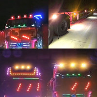Feux latéraux de camion haute luminosité 16 LED, feux de toit coniques pour camion 24V, feux latéraux de camion LED, feux d'avertissement
