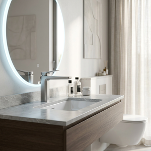Grifo Monomando para Lavabo Serie 662, Plateado Cepillado/Gris Metálico/Dorado Champaña, Grifo de Baño de Montaje en Encimera, Ducha Comercial, OEM - Product Image 1