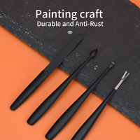 Kit de pousse-cuticules professionnel de haute qualité, durable, avec revêtement noir, pour pédicure et manucure, soin et nettoyage des ongles, en acier inoxydable