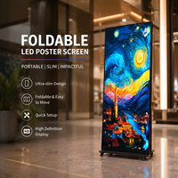 Écran d'affichage LED vertical léger et mobile, signalétique numérique intérieure réglable en hauteur pour les magasins de détail