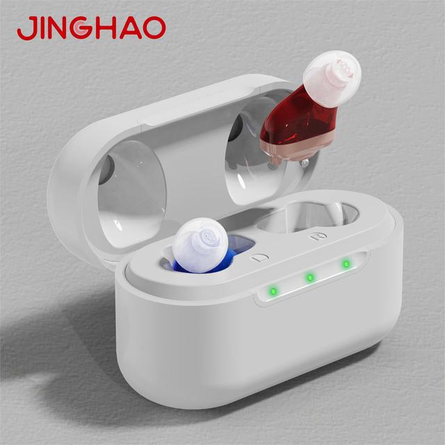 JINGHAO New Otc Ric Wireless Hearing Aids for Deafness Seniors Bte Rechargeable Digital Hearing Aid
