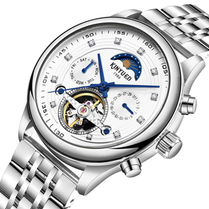 <span class=keywords><strong>Montre</strong></span> mécanique automatique à tourbillon tendance en acier inoxydable avec cadran à aiguilles ajourées, <span class=keywords><strong>montre</strong></span> de luxe unisexe personnalisée - Product Image 5