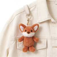 Porte-clés personnalisé en forme de renard miniature, jouet animal, cadeau d'anniversaire