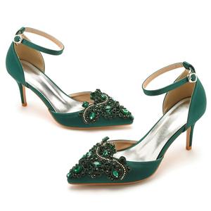 Scarpe da <span class=keywords><strong>donna</strong></span> con tacco alto da 7cm <span class=keywords><strong>in</strong></span> raso bianco <span class=keywords><strong>blu</strong></span> diamante festa di nozze scarpe da sposa principessa scarpe <span class=keywords><strong>sandali</strong></span> - Product Image 2