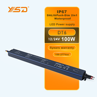 Nouveaux Drivers LED YSD DALI-2 DT6 Dimmables de Haute Qualité, 24V 100W 4.2A, Étanche IP67, Ultra-Mince, à Tension Constante