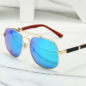 Óculos de sol com design vintage, óculos de sol polarizados vintage de marca 58mm com caixa