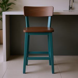 Taburete de Barra Ivy de 24 Pulgadas en Color Teal Nogal, Muebles Modernos para el Hogar, Taburete para Sala de Estar - Product Image 2