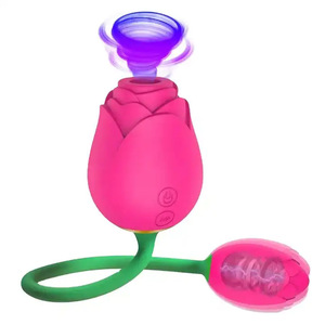 Vibrador de doble cabezal con forma de rosa, recargable por USB, 3 velocidades, control manual, para masturbación femenina, estimulador de senos - Product Image 1