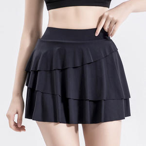 Rok tenis kustom legging Yoga berlipat pakaian olahraga tenis rumput tersublimasi seksi dengan nama tim OEM - Product Image 2