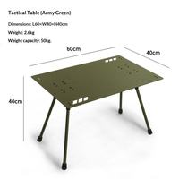 Table pliante rectangulaire moderne pour le camping en plein air, en alliage d'aluminium léger, multifonction, avec support lumineux