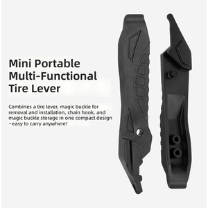 Herramienta Desmonta Neumáticos Multifunción de Plástico POM Resistente con Punta de Desinflado, Gancho para Cadena y Almacenamiento, para Reparación de Bicicletas de Montaña y Carretera, Negro, 13cm - Product Image 1