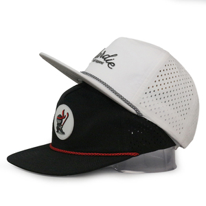 Boné Personalizado HS16 com Logo em Patch de Borracha PVC para Homens, Chapéu Impermeável com Furos Cortados a Laser, Boné Snapback - Product Image 5