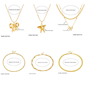 Bowknot Necklace Gold Silver Color Stainless Steel Chain Pendant Jewelry Gift Fashion Elegant Retro Style - Product Image 5