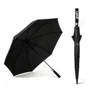 Paraguas de mango recto de 16 varillas con patrón oscuro 400T, resistente al viento fuerte, con doble varilla de loto y mango largo de 120 cm - Product Image 2