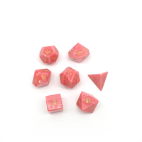 Jeu de dés en pierre d'agate polyédrique, parfait pour D & D et autres jeux de société.