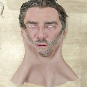 Masque masculin en silicone réaliste, tête entière, visage humain, déguisement avec barbe, cosplay réaliste, accessoires de costume d'Halloween - Product Image 4