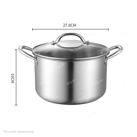 Marmite à soupe classique double 5/7,5 L grande capacité en acier inoxydable 304 épaissi avec couvercle et grille vapeur pliable, doublure en acier inoxydable