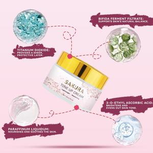 Nuova Crema Schiarente per il Viso Sakura, Nutriente, Sbiancante, Coprente per l'Acne, Idratante, Uniformante il Tono della Pelle - Product Image 4