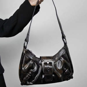 Bolso bandolera de mujer de piel sintética retro desgastada, bolso de hombro moderno, gran venta - Product Image 1