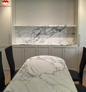 رخام أرابيسكاتو فاجلي الإيطالي الأبيض، ألواح كبيرة حديثة مصقولة، سطح مطبخ طبيعي، جزيرة مطبخ مقاومة للماء ومتينة وصديقة للبيئة - Product Image 4