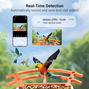 Mangeoire à oiseaux intelligente avec caméra solaire WiFi, étanche, surveillance à distance par application, capture automatique par IA, machine d'alimentation des oiseaux de jardin - Product Image 3