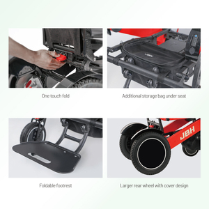 JBH DC03 nuovo arrivo sedia a rotelle elettronica forte resistenza agli urti leggera sedia a rotelle pieghevole portatile per disabili - Product Image 6