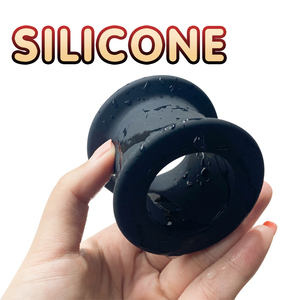 Vagina <span class=keywords><strong>de</strong></span> <span class=keywords><strong>silicona</strong></span> negra <span class=keywords><strong>de</strong></span> 3 piezas, masajeador grande en expansión, Juguetes sexuales anales huecos para hombres, tapón Anal para mujeres - Product Image 4