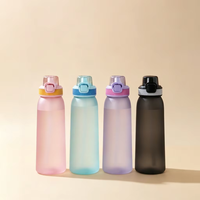 Bouteille d'eau étanche en Tritan+PP, compatible lave-vaisselle, avec couvercle à ouverture rapide et paille intégrée, sans odeur, pour adultes - Camping et Randonnée