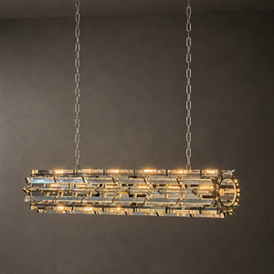 Sleek Multi Layer Crystal Linear Chandelier For Large Dining Room And Commercial Space - Product Image 3
