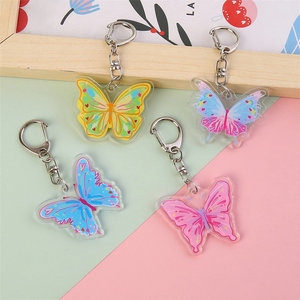 Custom Color Anime Butterfly PVC Keychain Girl Schoolbag Earphone Cover Pendant Cartoon <b>Key</b> <b>Ring</b> Accessories Decoration - Product Image 3
