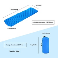 Matelas de camping gonflable portable en nylon 40D, lit d'air imperméable en TPU, ultraléger, pour tente, randonnée, voyage, pique-nique