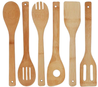 Ustensiles de cuisine en bambou, pièces, logo personnalisé, gadgets de cuisine en bois