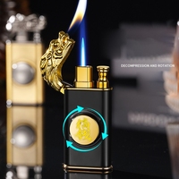 Briquet Torche Dragon Unique Double Flamme Rechargeable avec Tête Rotative