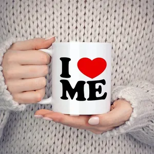 <span class=keywords><strong>Taza</strong></span> de Café de Cerámica Personalizada con Diseño '<span class=keywords><strong>I</strong></span> <span class=keywords><strong>Love</strong></span> <span class=keywords><strong>Me</strong></span>', Blanca, para Amigos, Profesores, Colegas, Hermanos, Regalos de Cumpleaños - Product Image 2