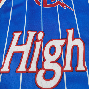 เสื้อบาสเก็ตบอลกีฬาสไตล์สตรีทเสื้อพิมพ์ซับลิเมชันสีฟ้า - Product Image 5